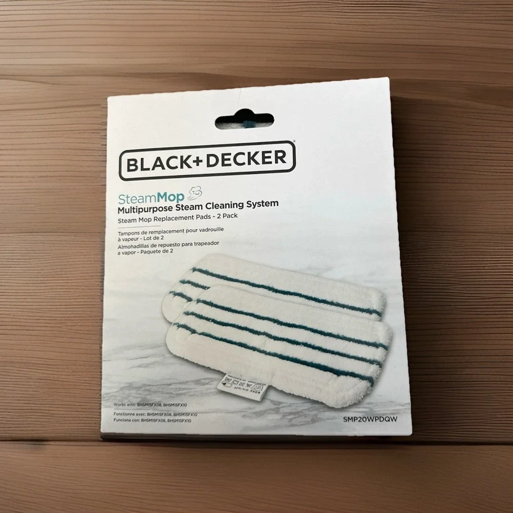 Black + Decker Steam Mop Replacement Pads‎ 2 Pack New In Box SMP20WPDQW